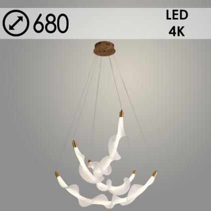 Подвес K38707/3P B BRASS+WT латунь/белый 60W LED 4000К d680 h1000, 24